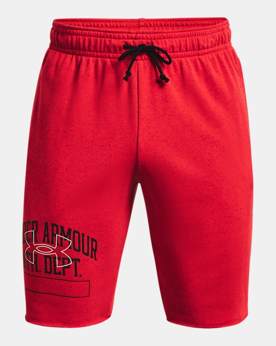Herren UA Rival Athletic Department Shorts aus French Terry, Red, pdpMainDesktop image number 4